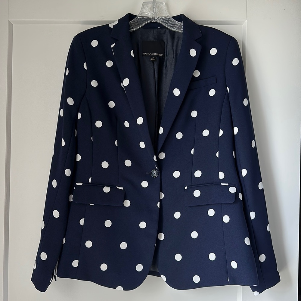 Navy polka Dots Blazer